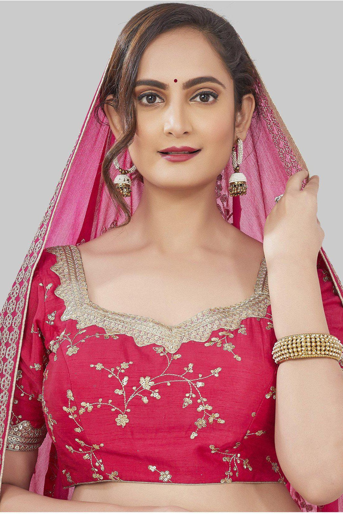 Pink and Gold Candy Cane Stripe Lehenga Set-AariAmi Boutique