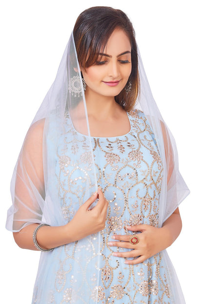 Powder Blue with Gotawork Gharara Set-AariAmi Boutique