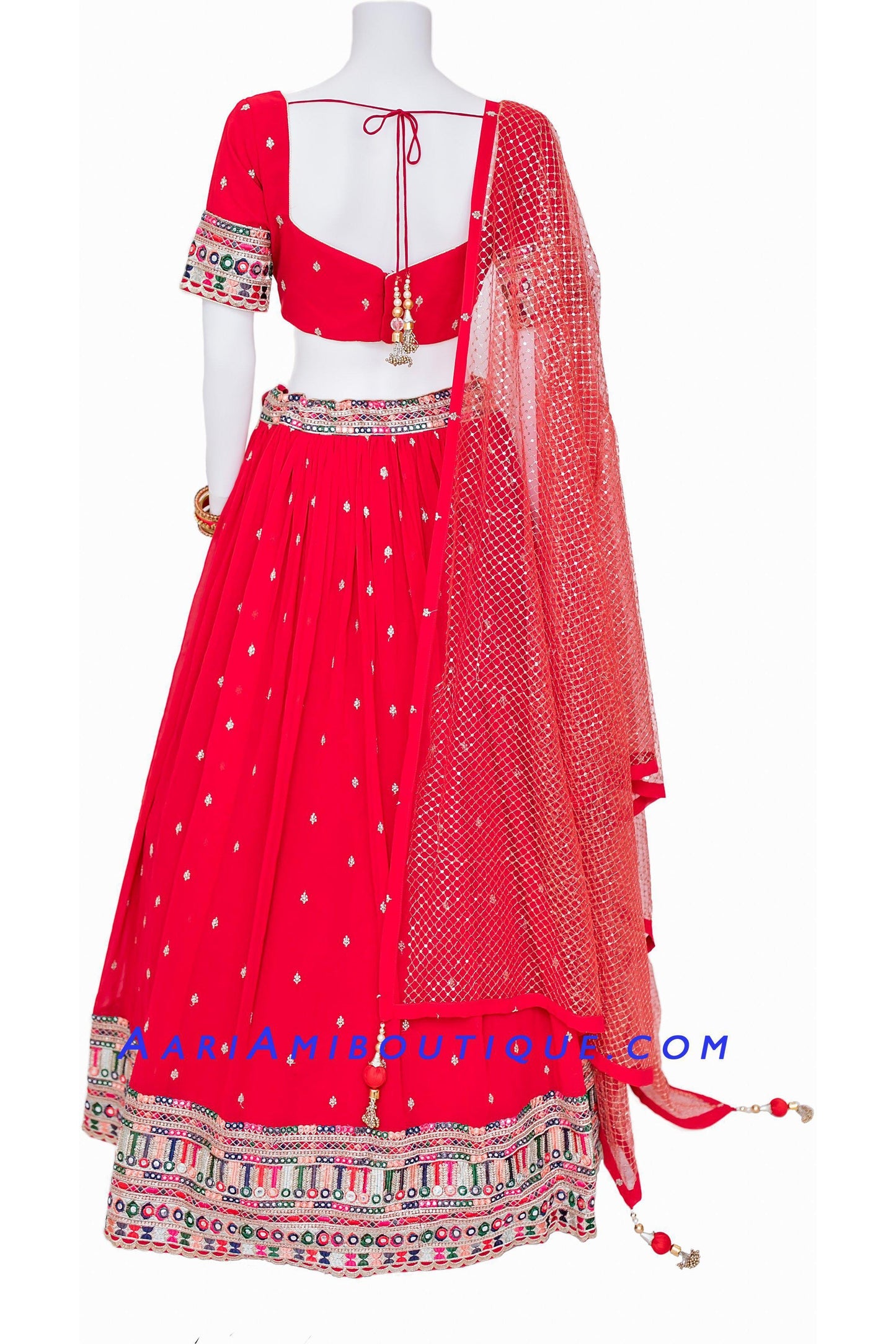 Precious Ruby-Red Lehenga Set-AariAmi Boutique