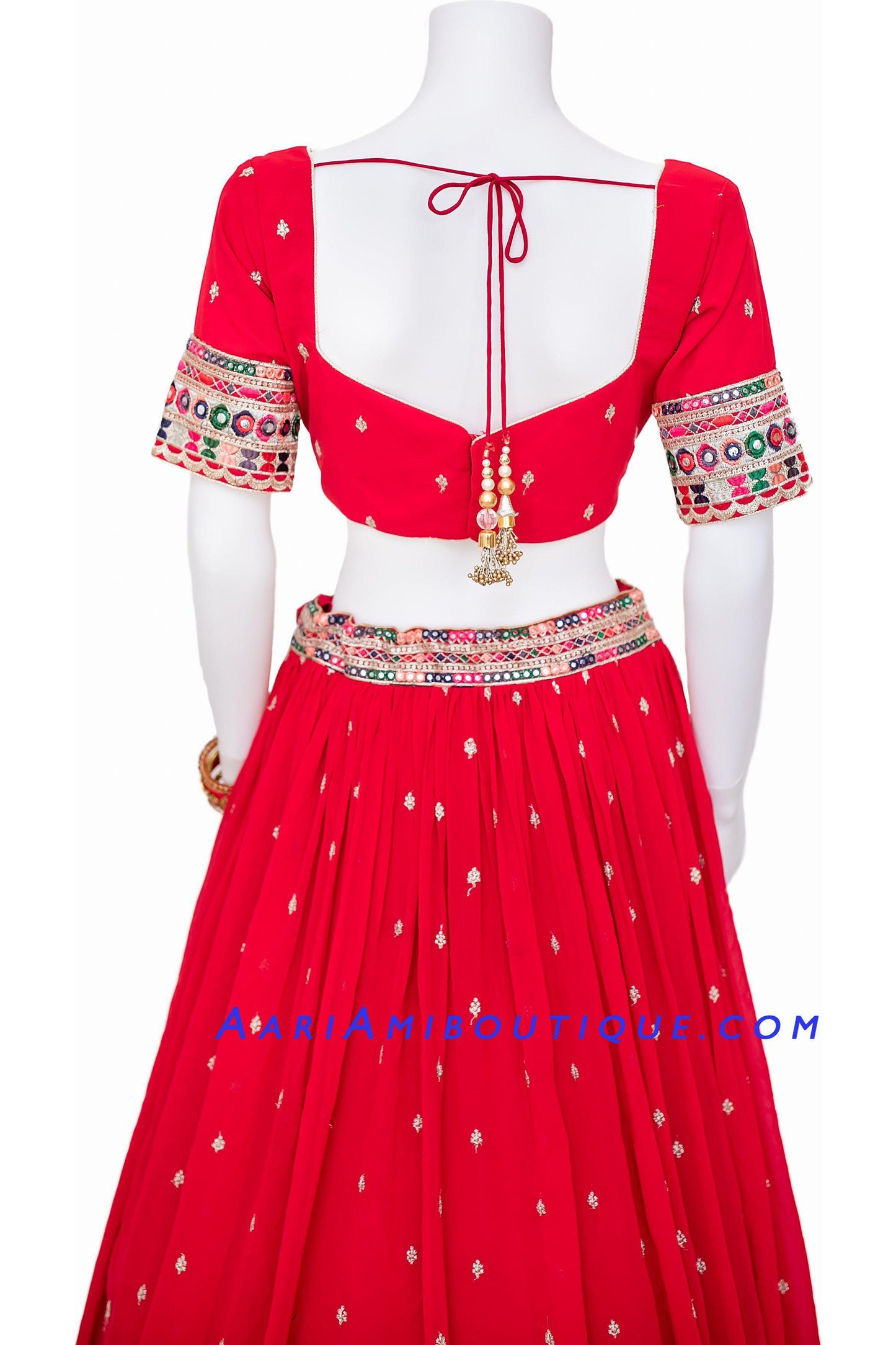 Precious Ruby-Red Lehenga Set-AariAmi Boutique