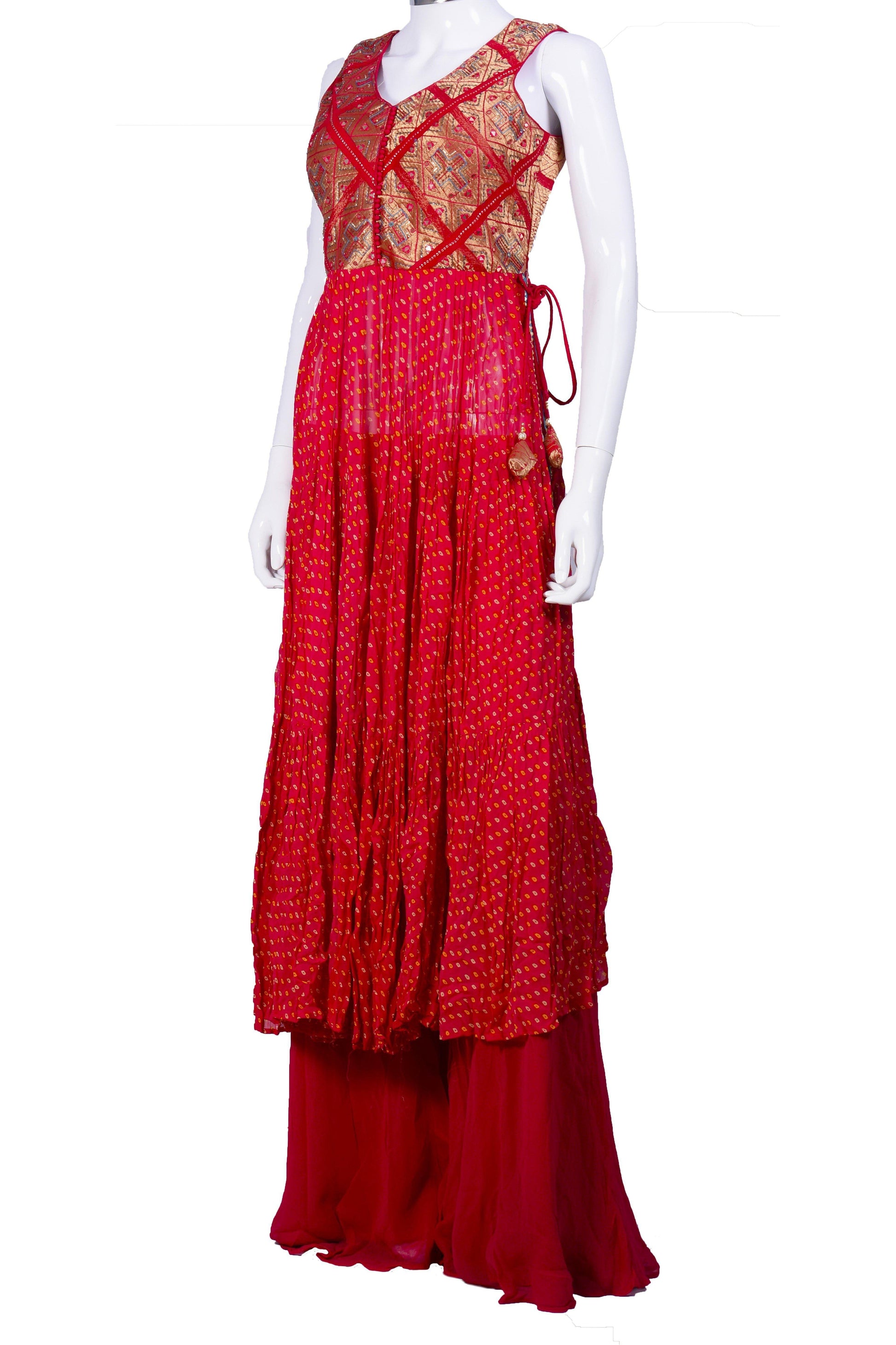 Pretty Pink Bandhani Palazzo Set-AariAmi Boutique