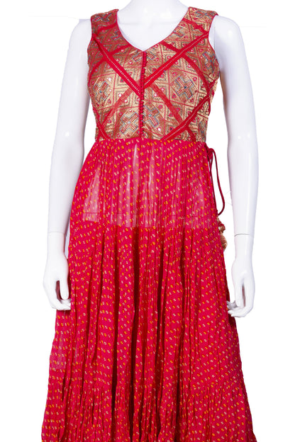 Pretty Pink Bandhani Palazzo Set-AariAmi Boutique