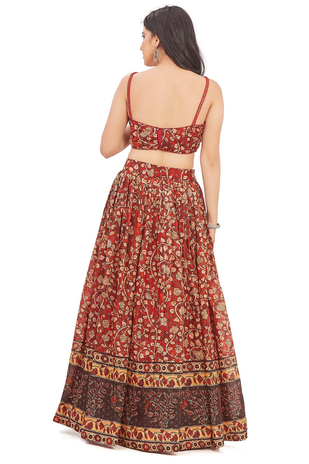 Roaring Red Ethnic Sequin Chaniya Choli Set-AariAmi Boutique