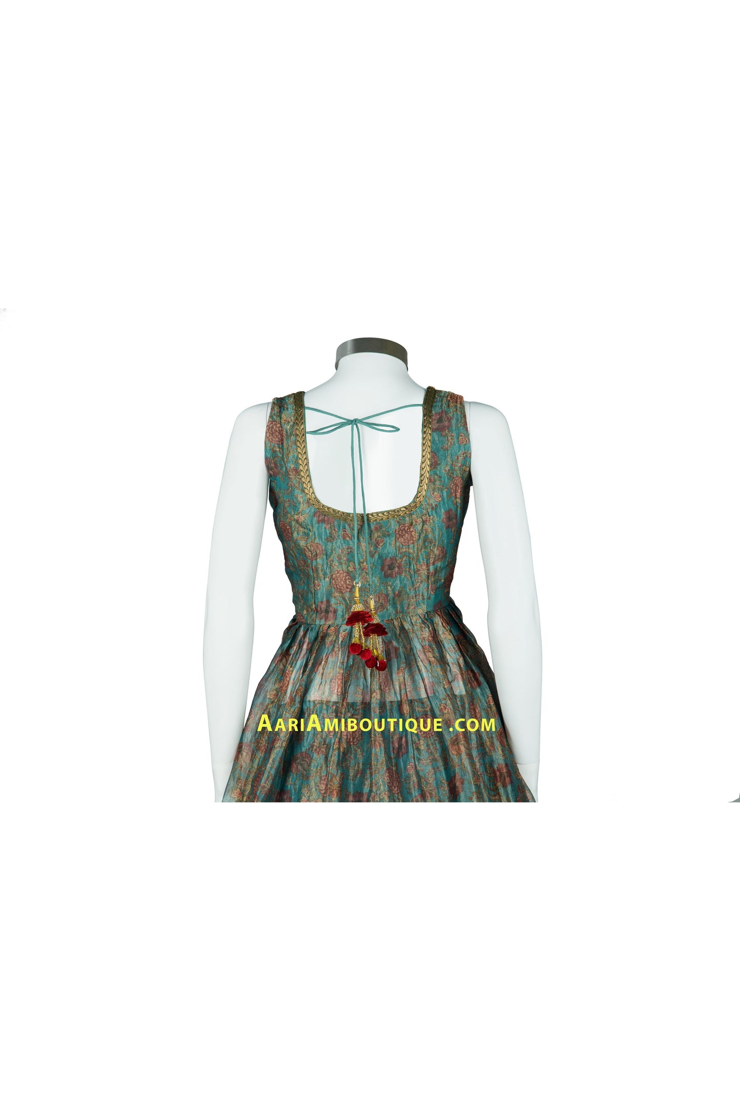 Sea Green and Maroon Long Top Lehenga Set-AariAmi Boutique