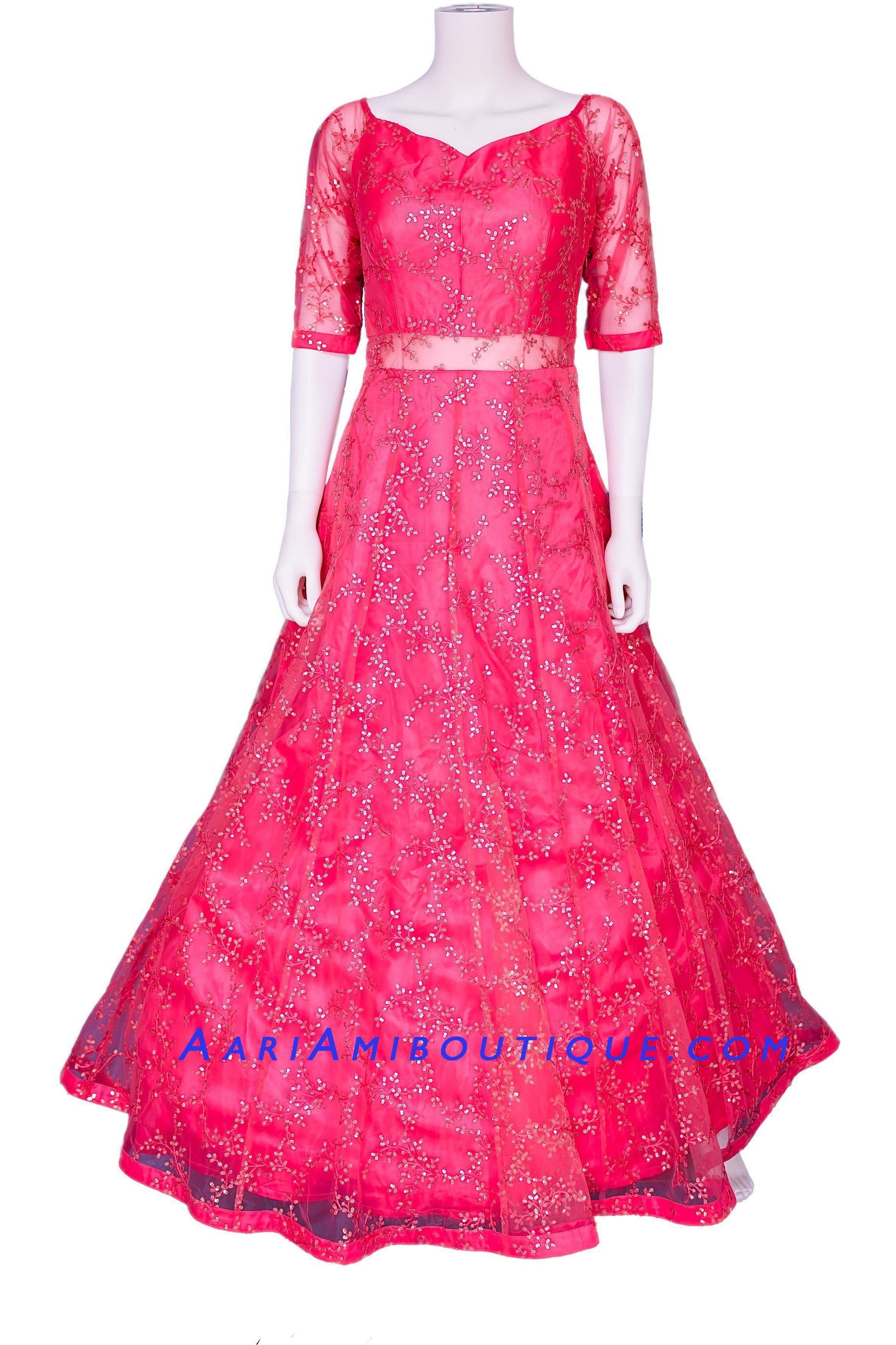 Sparklinging Sequins Indowestern Gown-AariAmi Boutique