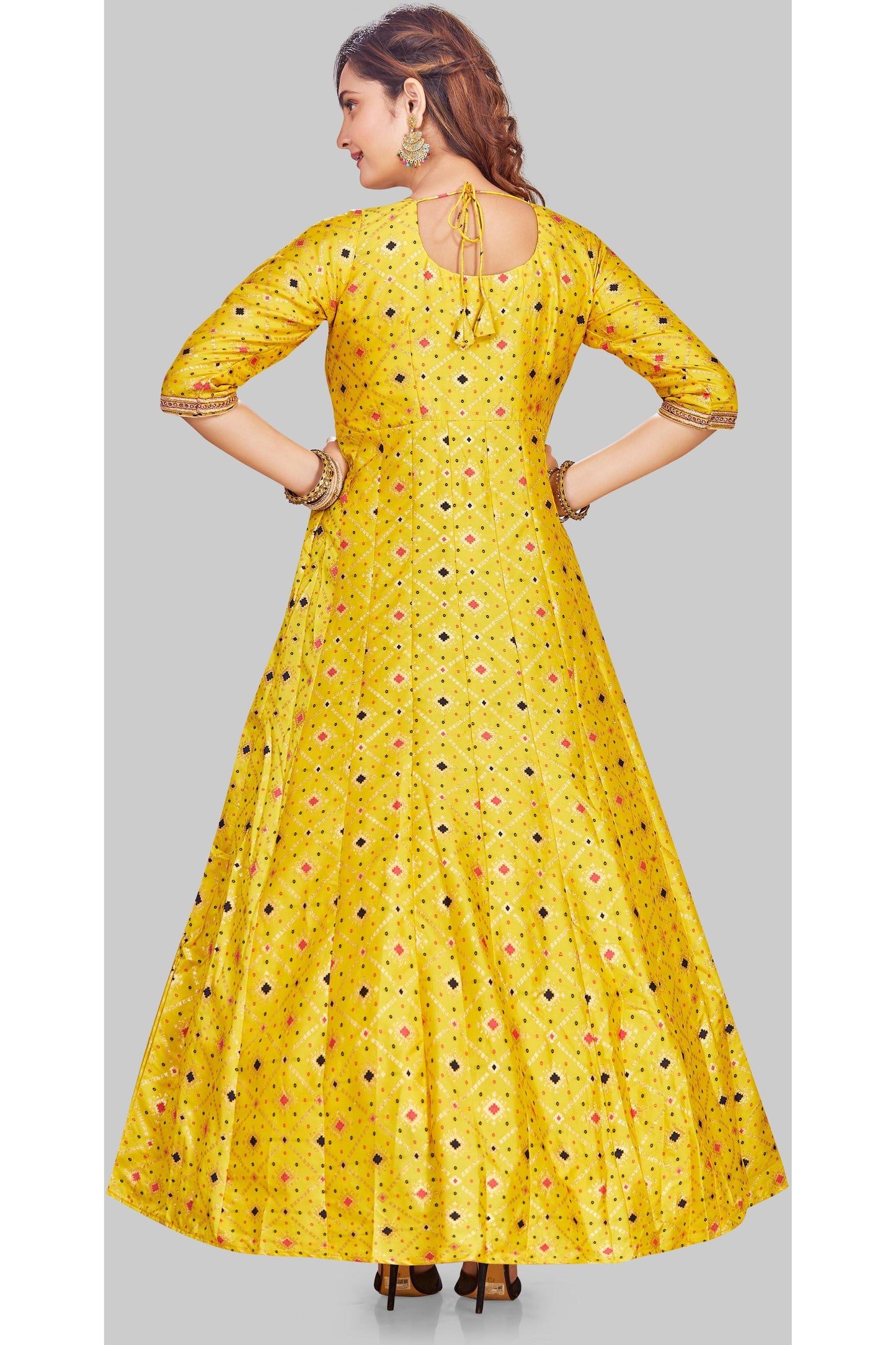 Yellow Sun Kissed Brocade Anarkali Set-AariAmi Boutique