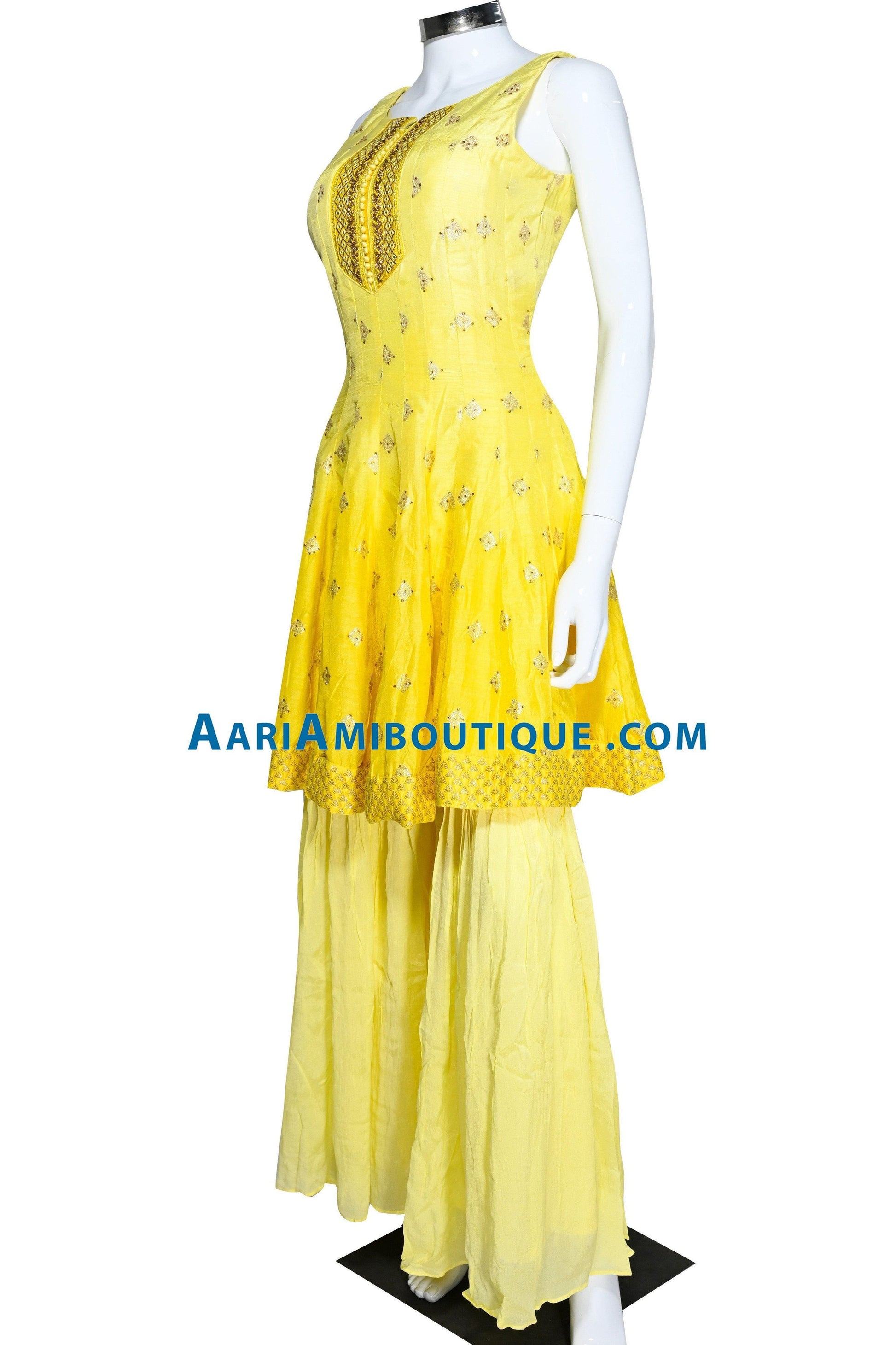 Youthful Ombre Yellow Gharara Set-AariAmi Boutique