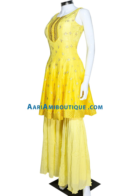 Youthful Ombre Yellow Gharara Set-AariAmi Boutique